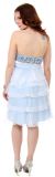 Sequin Bodice Short Party Dress with Cascading Ruffles back